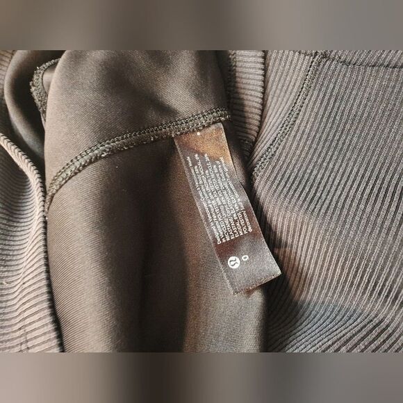 Lululemon Ribbed Softstreme Black Tshirt Dress W/Pocket Yoga Athletic Relaxed 0 - Picture 7 of 9